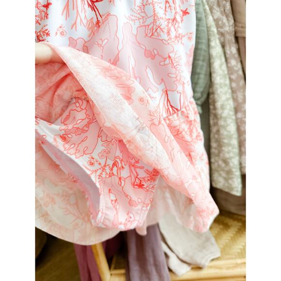 New Coral Reef Mesh Peplum Skirted Swimsuit 4T - Picture 3 of 5